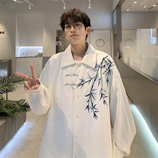 2024秋季新款港风外景大码刺绣风衬衫M-5XHC24066-特P40，男装衬衫，电商A022