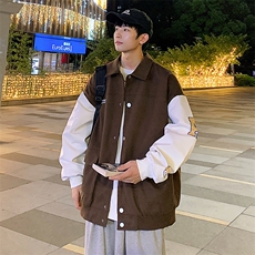 JK808P68港风拼接翻领百搭休闲宽松夹克外套男，男装夹克，星座1204-3