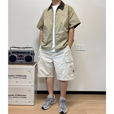 马登工装美式复古防水薄款短袖衬衫户外宽松半袖口袋猎装衬衣男夏，男装T恤，星座1210-1
