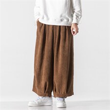 秋冬风大码港风宽松休闲日系灯芯绒哈伦阔腿长裤潮K152/P65，男装休闲裤，电商A221A