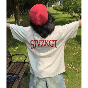 万针全刺绣解构设计260克重磅双纱纯棉高品质美式高街短袖T恤特35图片