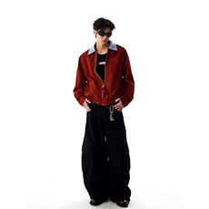 格子撞色假两件设计伯爵先生韩版宽松衬衫领夹克外套HT0245-p65，男装夹克，星座1001-1
