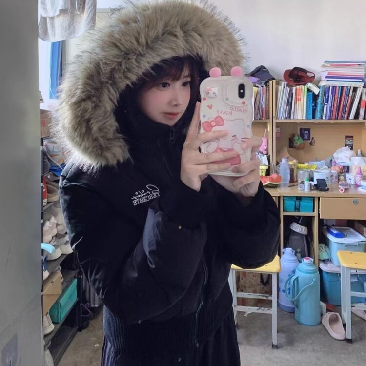 2025冬季新款短款皮草连帽羽绒服女收腰显瘦高级感大毛领羽绒外套,男装羽绒服,星座218-8
