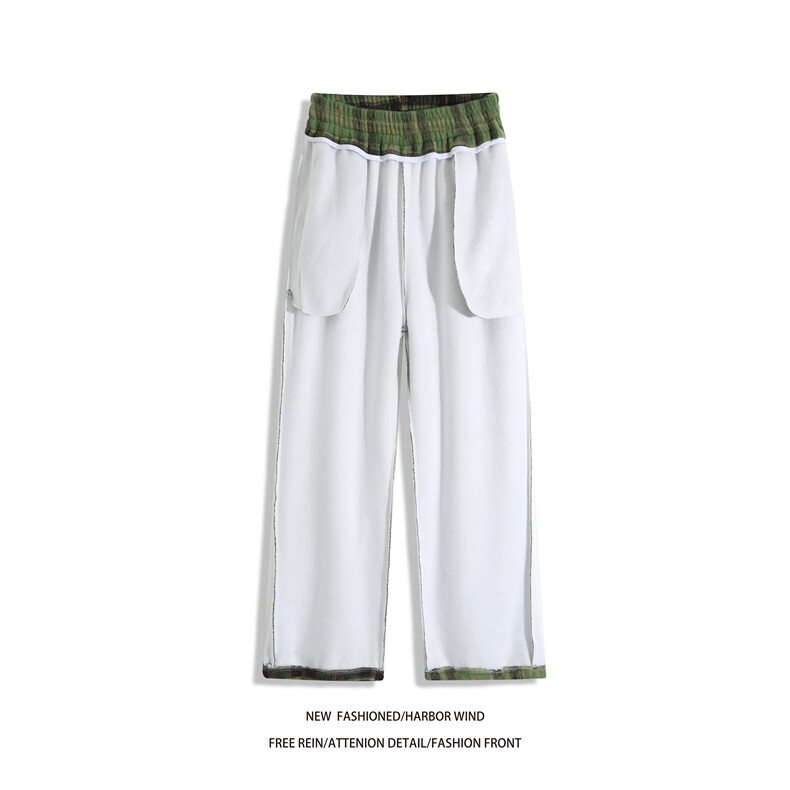 冬季新款美式复古格子设计慵懒加绒休闲裤B315-K25914JR-p65控88,男装卫衣,电商B315