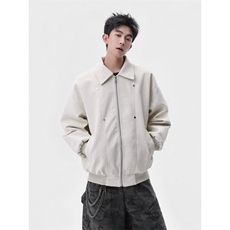 档口美式翻领纹理感PU皮夹克皮衣机车服外套JK508-P90，男装皮衣，星座1213