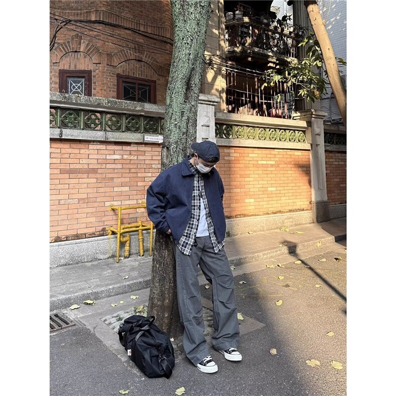 新款时尚文艺流行水洗做旧工装夹克日系慵懒ins潮流气质简约百搭,男装夹克,星座1210-1
