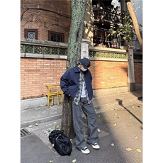 新款时尚文艺流行水洗做旧工装夹克日系慵懒ins潮流气质简约百搭，男装夹克，星座1210-1