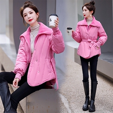 时尚拼接短款羽绒服女2023年冬季新款收腰显瘦小个子白鸭绒外套，女装羽绒服，润尚靓点