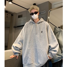 主推秋装重磅半拉链连帽中性情侣卫衣潮牌上衣外套男女G1097P68，女装短外套，电商A339