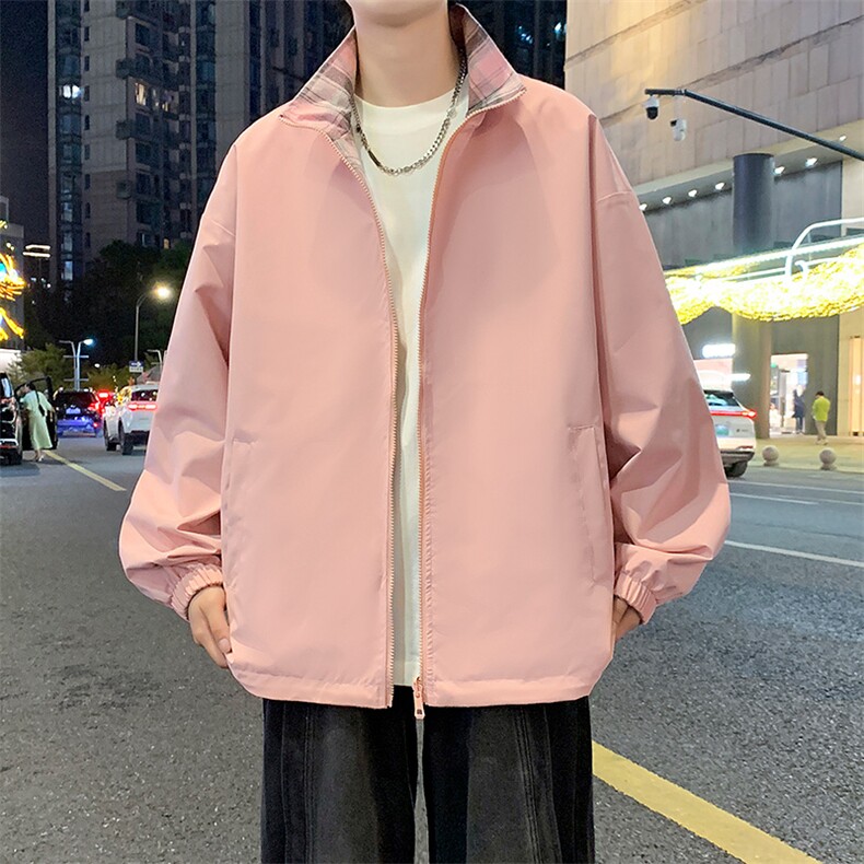 特批55春秋新款双面穿格子夹克外套男女同款连帽夹克外套YY3216,男装夹克,星座1206（原A206）
