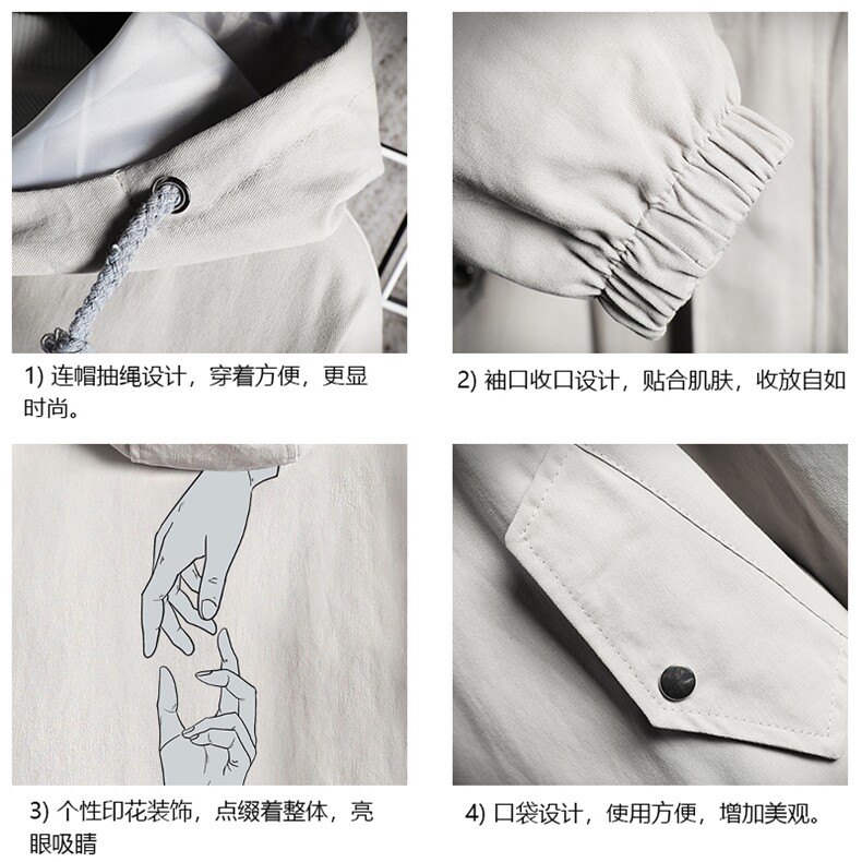 JK41147-P85加棉款-P115纯棉连帽夹克男士大码工装夹克男网格,男装夹克,电商A040A