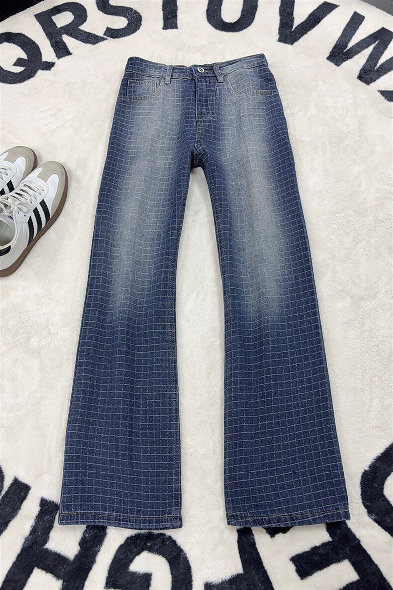 B221美式ins高街暗黑提花修身微喇牛仔裤LK26631-特P45控78,男装牛仔裤,电商B221