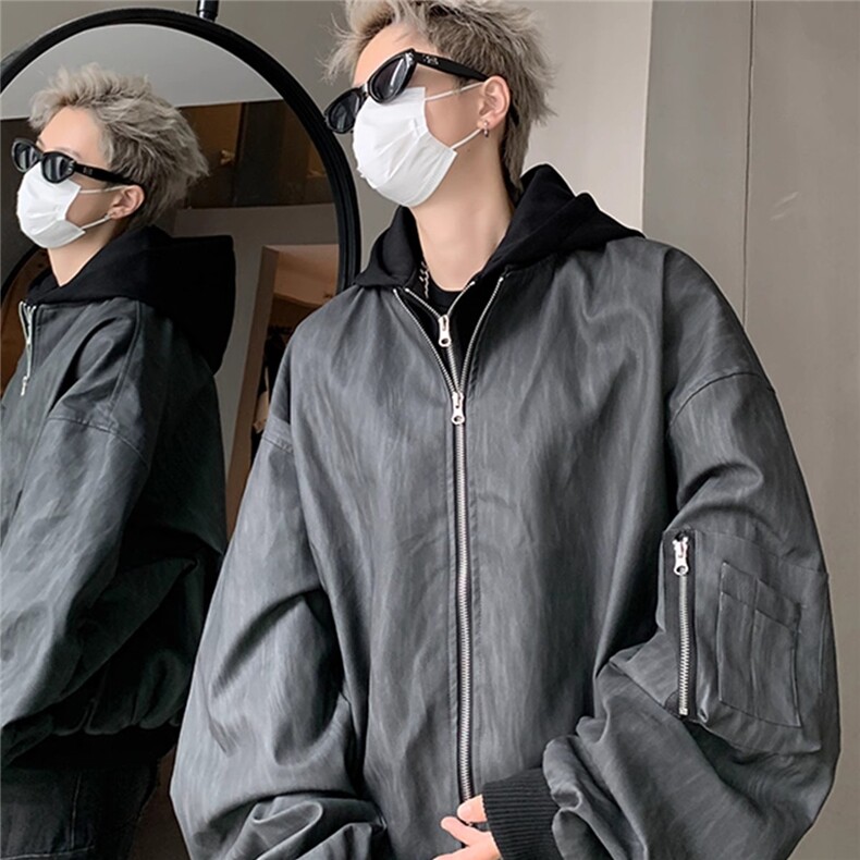 春秋季潮牌立领运动街头卫衣男女复古设计感情侣夹克外套,男装夹克,星座506A