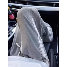 条纹拼接小众牛仔裤男秋季直筒宽松阔腿裤子复古拖地长裤NK55，男装牛仔裤，星座1116A（原606A-3）