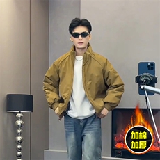 现货美式高街休闲棉衣夹克三防立领纯色户外工装加厚棉服外套，男装夹克，电商A486