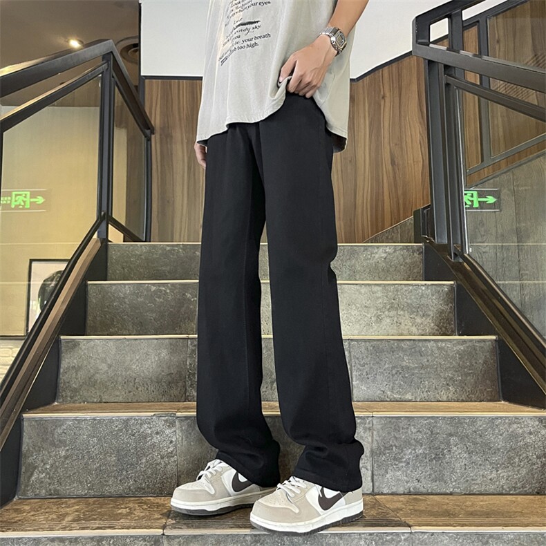 港风夏款男牛仔裤微喇叭直筒宽松休闲长裤NK879P30,男装牛仔裤,星座1013-1