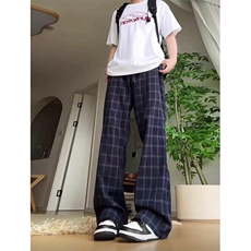 网图现货！美式复古格子裤基础款弯刀休闲裤-EX50885-特批30，男装休闲裤，电商A061