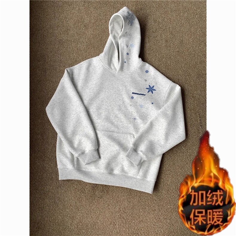 1506-1/GYE060/P43秋冬季重磅潮牌连帽长袖刺绣卫衣男款加绒图片