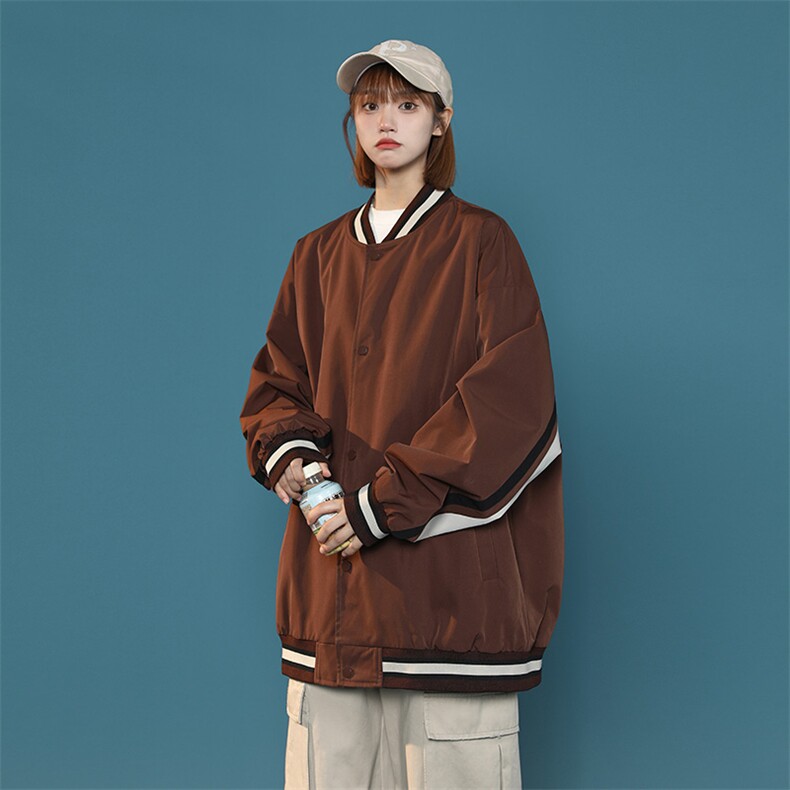 中性风小牛津上衣夹克宽松落肩拼色棒球服外套XZ214-8JK701-P65,男装夹克,星座1204-3