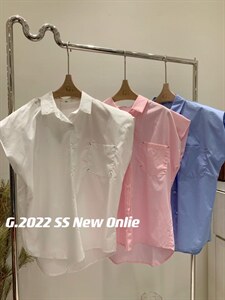夏季垫肩衬衫 均码 现货图片
