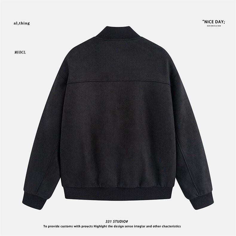 平铺~冬季麂皮绒棒球服棉衣外套E092/P128,男装棉衣,电商B331