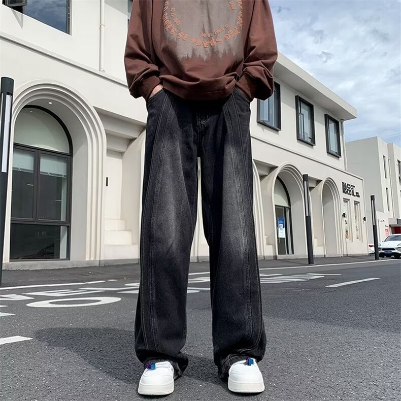 美式复古蓝牛仔裤男款夏季高级感潮牌百搭裤子N8855P55,男装牛仔裤,星座1116-2