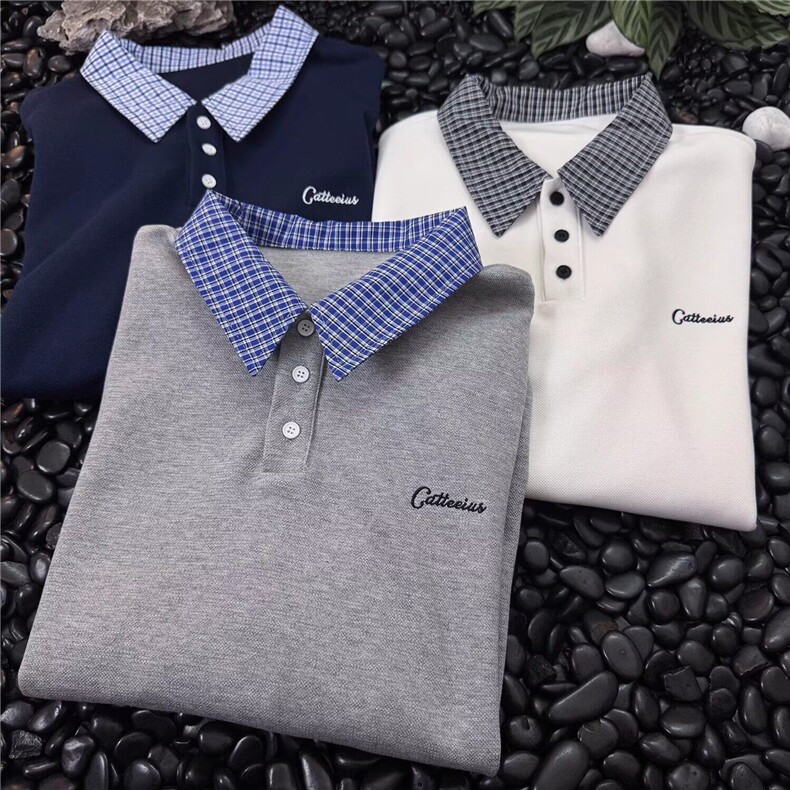 【有货】DTA199-P42夏季polo衫学院风拼料翻领T恤男假两件上衣潮,男装Polo衫,星座603-2