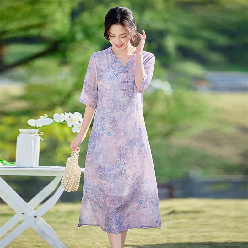 2026年春季苎麻文艺/优雅旗袍，女装汉服/婚纱/旗袍/礼服，江南依恋