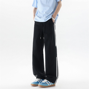 高个子加长男裤子夏季冰丝薄款休闲裤190cm115条纹运动裤KZ048P50图片