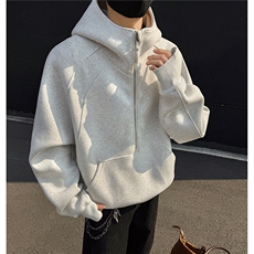 重磅2025美式高街连帽卫衣boxy短款半拉链帽衫外套男D405特P78，男装卫衣，电商A335-1（原A458）
