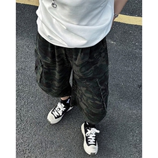N143-P58控78夏季迷彩宽松直筒七分休闲裤，男装休闲裤，电商B327