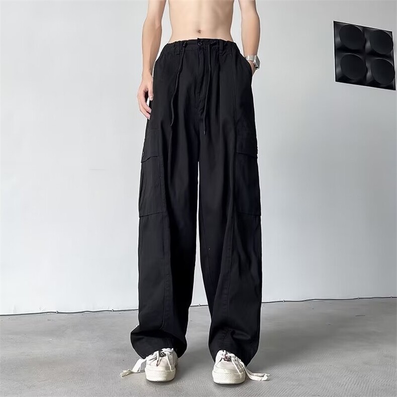 直筒工装裤男运动潮牌百搭日系休闲潮流多口袋青少年裤子H16/P58图片