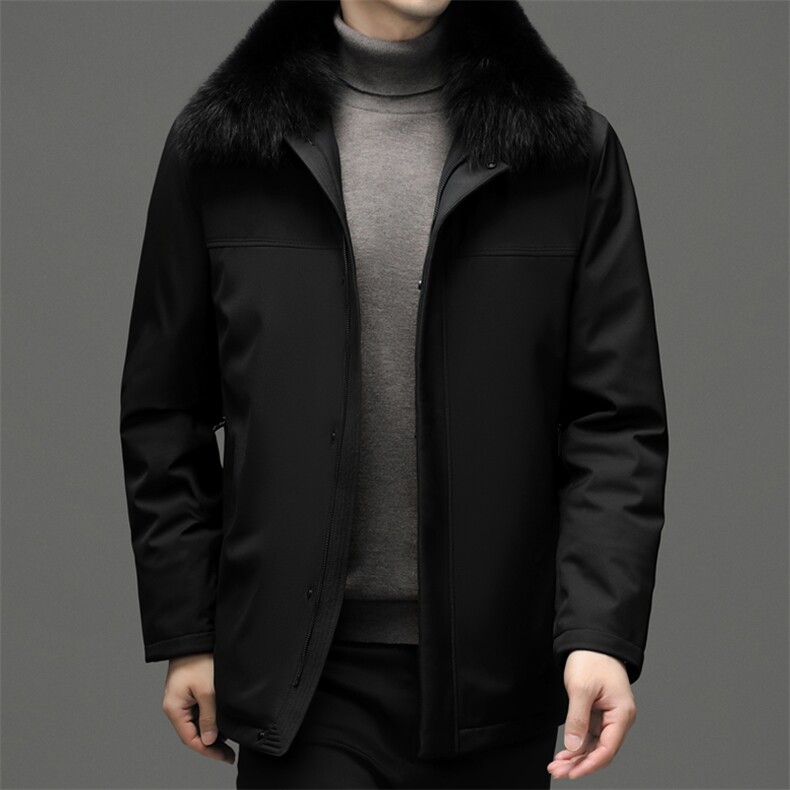 CLW92306钱塘2020-2中年男士冬季厚款毛领拉链中长款羽绒服P245,男装羽绒服,钱塘207-2