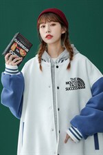 中性风2022秋季新款设计感潮牌印花宽松棒球服夹克G95--p65控88，男装夹克，A247A