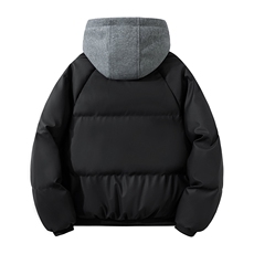 现货高品质重磅工艺美式高街假两件PU皮棉衣男女加厚棉服外套，男装棉衣，电商A486