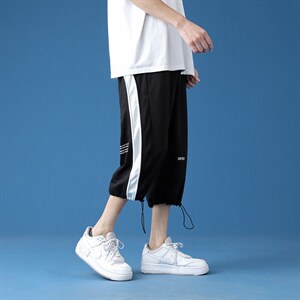 7XL-M港风休闲裤男2023夏季新款男女中性风中裤七分裤加肥加大码，男装休闲裤，钱塘717(原712)
