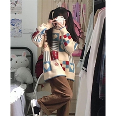 秋冬毛衣女韩系温柔慵懒风冬季日系复古小个子针织衫外套MA73，男装针织衫/毛衣，星座1116A（原606A-3）