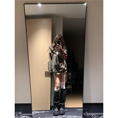 美式潮牌迷彩连帽卫衣男女秋冬2025新款慵懒风overseas开衫外套，女装短外套，星座1210-1