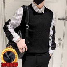 秋冬英伦男士修身复古假两件针织衫韩版毛衫拼接衬衫领外套，男装针织衫/毛衣，星座1013