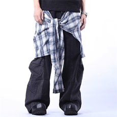 美式高街解构设计感水洗弯刀裤男宽松直筒阔腿牛仔裤潮，男装牛仔裤，星座1210-1