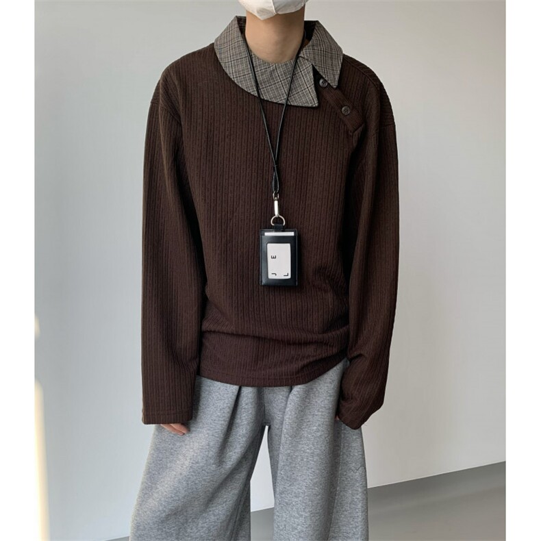 现货HT57-P55斜门襟肌理感男长袖新中式上衣男装高级感痞帅风,男装卫衣,星座1501-3