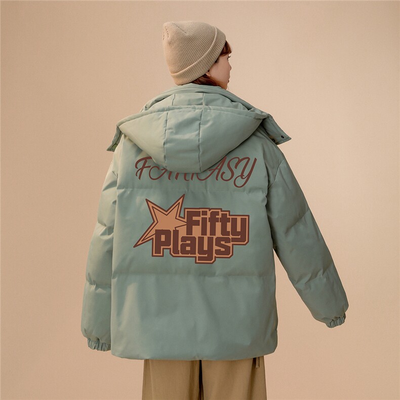 中性风22秋冬新品潮牌印花立领面包服连帽棉衣外套MY208P115控158,男装棉衣,A247A