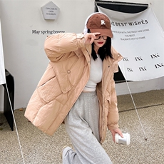 2023冬季新款肌理感90白鸭绒羽绒服女设计感小众时尚连帽加厚外套，女装羽绒服，时尚俏佳人