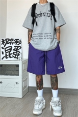 港风夏新款多色沙滩裤抖音多巴胺宽松短裤B315-K23353-特p20控38，男装休闲裤，电商B315