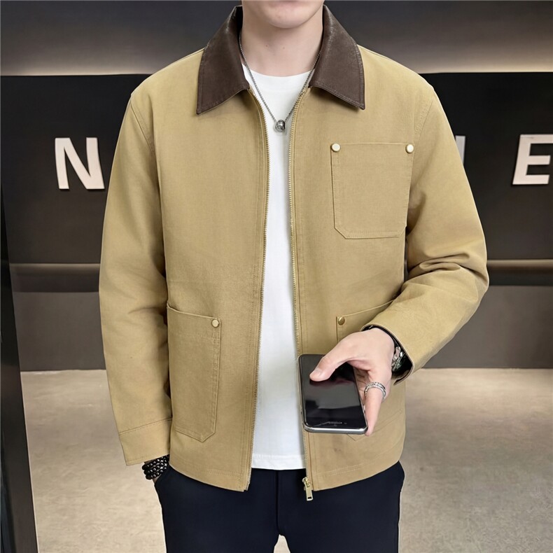 春款轻熟风高端宽松韩版外套风衣夹克男A236-FY662-P130，男装夹克，电商A236