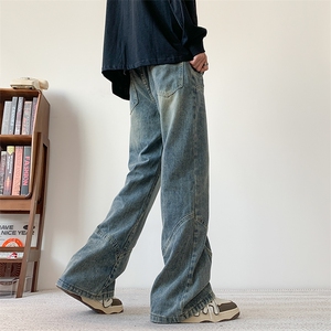 现货S-3XL 加大码美式高街直筒宽松牛仔裤 310A-2 BK308 P55 控78图片