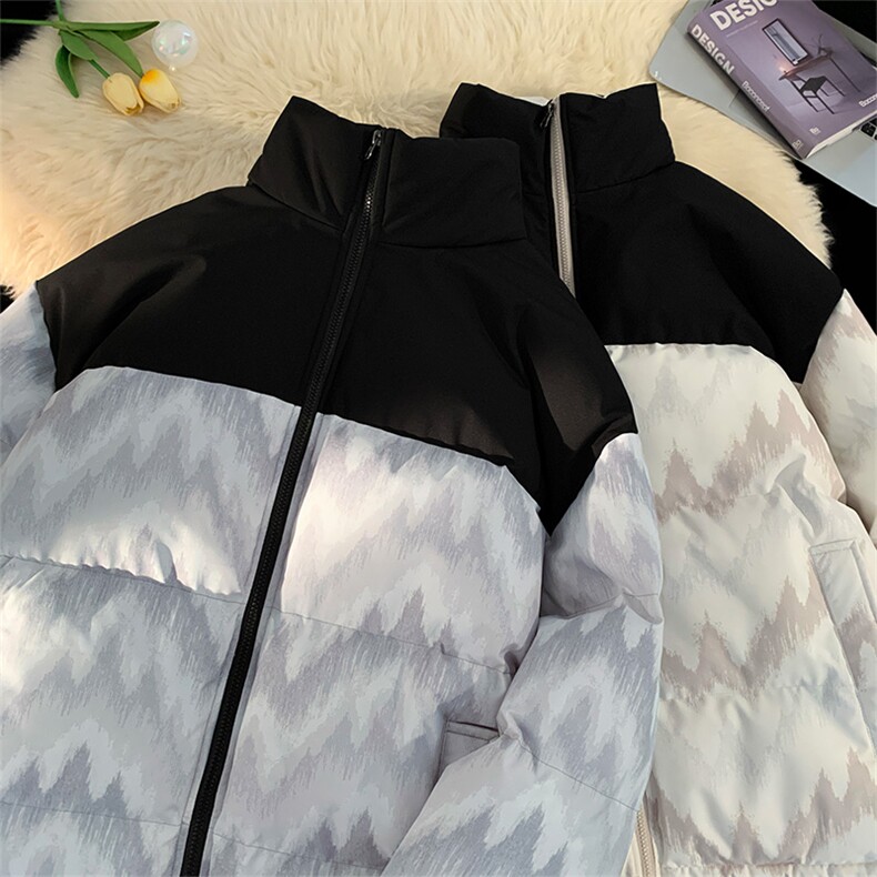 毛毯风秋冬2024新款立领加厚印花棉衣外套A436-5902-P98控价138，男装棉衣，电商A436