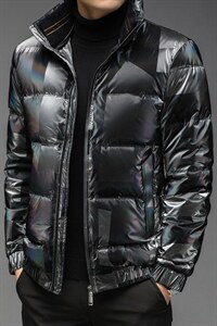 21冬装新款中年男士亮面羽绒服男短款保暖羽绒服外套DS2262-P260，男装羽绒服，电商B212（原钱塘6029）