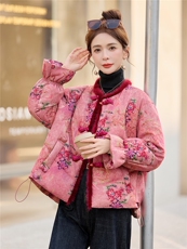 《欧货bao款现货》新中式100仁丝高档提花面料90羽绒服真水貂毛，女装羽绒服，众宇琦