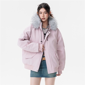 派克棉服貉子毛加厚外套图片